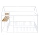 preview thumbnail 9 of 16, Full Size Metal Bed House Bed Frame with Desk, Shelves, Power Outlets and USB Ports, White