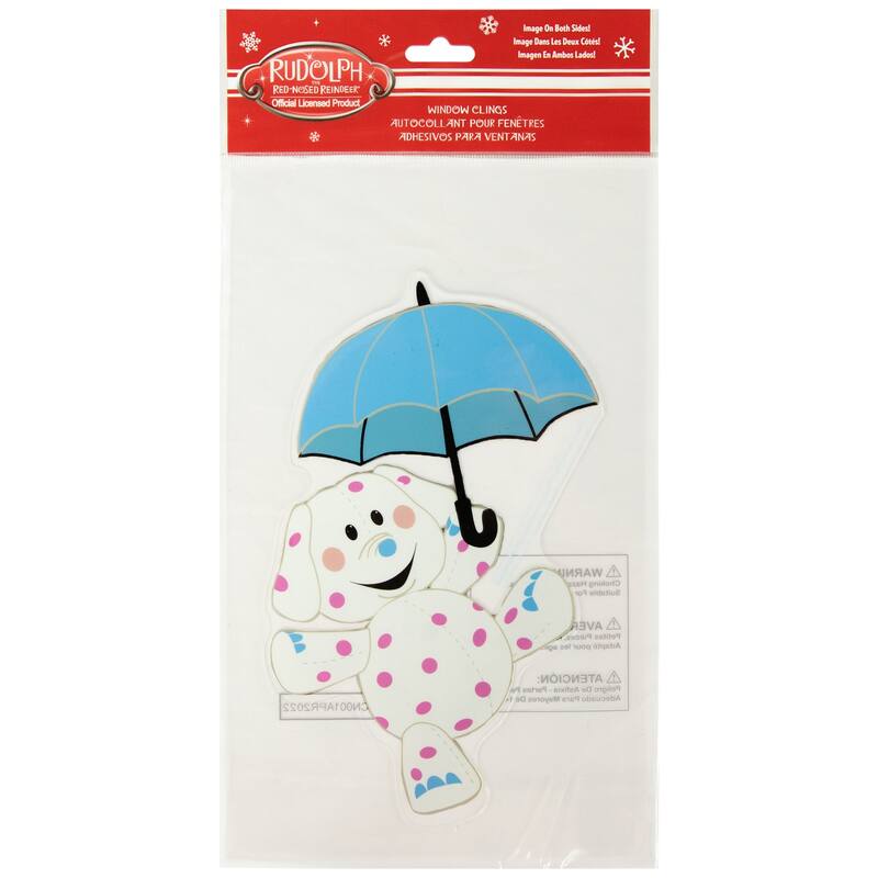 Spotted Elephant Misfit Double Sided Gel Christmas Window Cling decor
