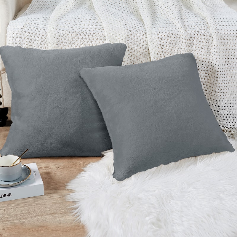 Home Soft Things FoxFauxFur Pillow Shell Set 2pcs 20"X20"