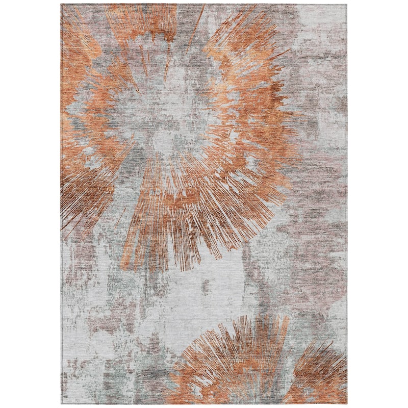 Machine Washable Indoor/ Outdoor Chantille Contemporary Starburst Rug