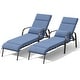 preview thumbnail 12 of 35, Outdoor Adjustable Patio Chaise Lounge Chair with Cushion Beach Poolside