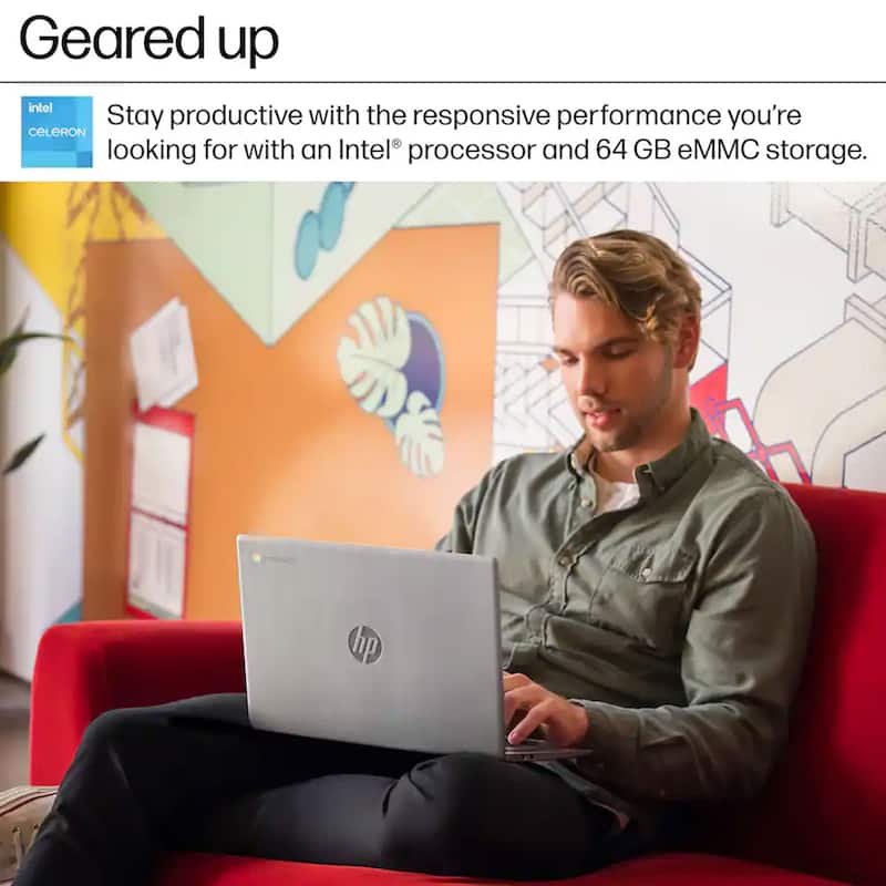 HP Chromebook 14" HD Laptop - Intel Celeron N4500 - 4GB Memory, 64GB eMMC (Modern Grey)