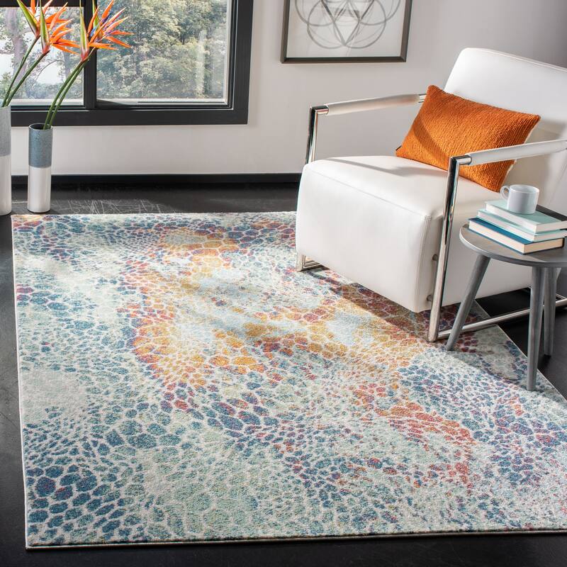 SAFAVIEH Prism Gwyneth Vintage Abstract Rug - 5'1" x 7'6" - Cream/Blue