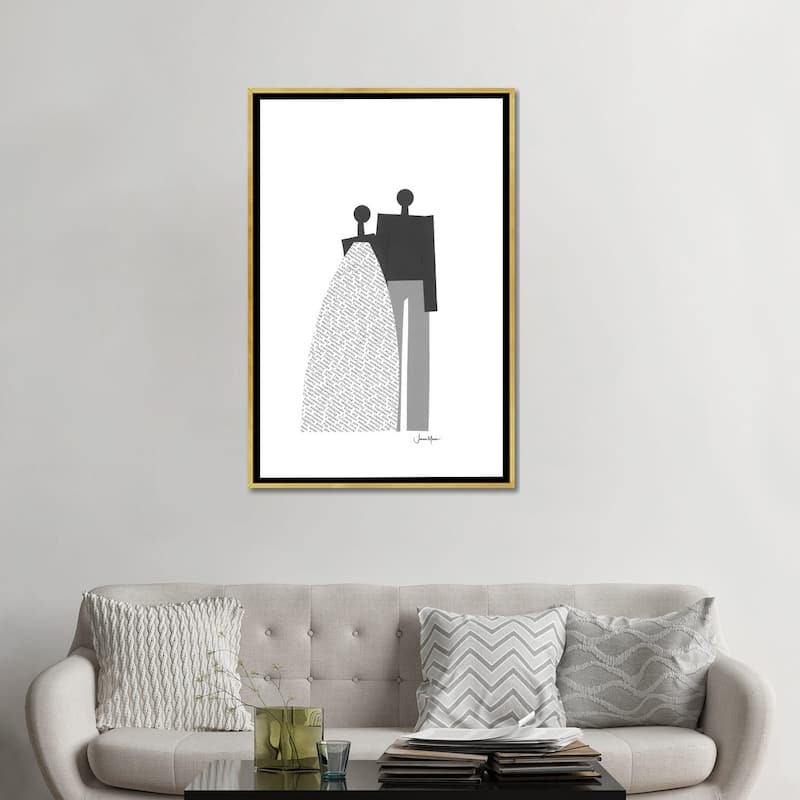 iCanvas "African Wedding Couple In Black & White" by LouLouArtStudio Framed Canvas Print