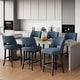 preview thumbnail 59 of 59, Upholstered Counter Height Bar Stools with wood legs for Kitchen Island Dining Room