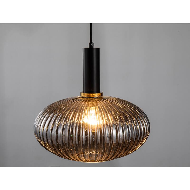 Pendant Light - Gold & Black Crystal Ceiling Fixture - Modern Hanging Lamp for Dining Room - 9.5