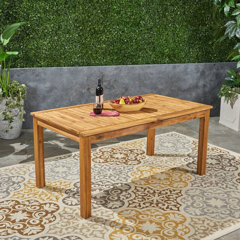 Nestor Outdoor Expandable Acacia Wood Dining Table by Christopher Knight Home - Natural