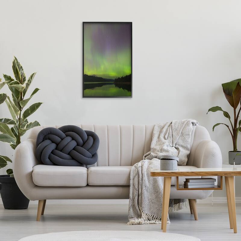 Stupell Green Aurora Landscape Framed Giclee Art Design By Nancy Crowell