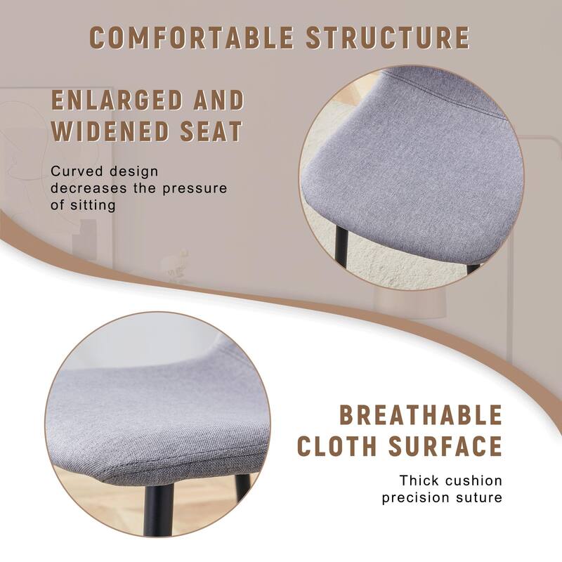 5-Piece Round Dining Table with Double Layer Storage, Wood and Black Fan Panels, Ergonomic Fabric Chairs, Anti-Slip Feet