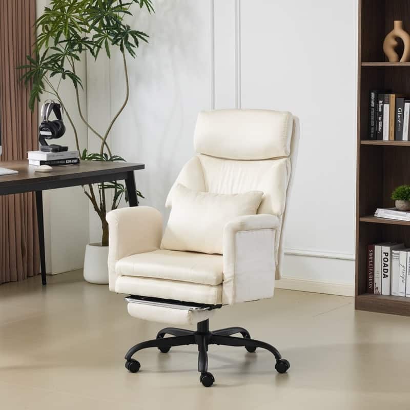 29.53 Inch High Back With Footrest Reclining Swivel Office Chair With Adjustable Arms