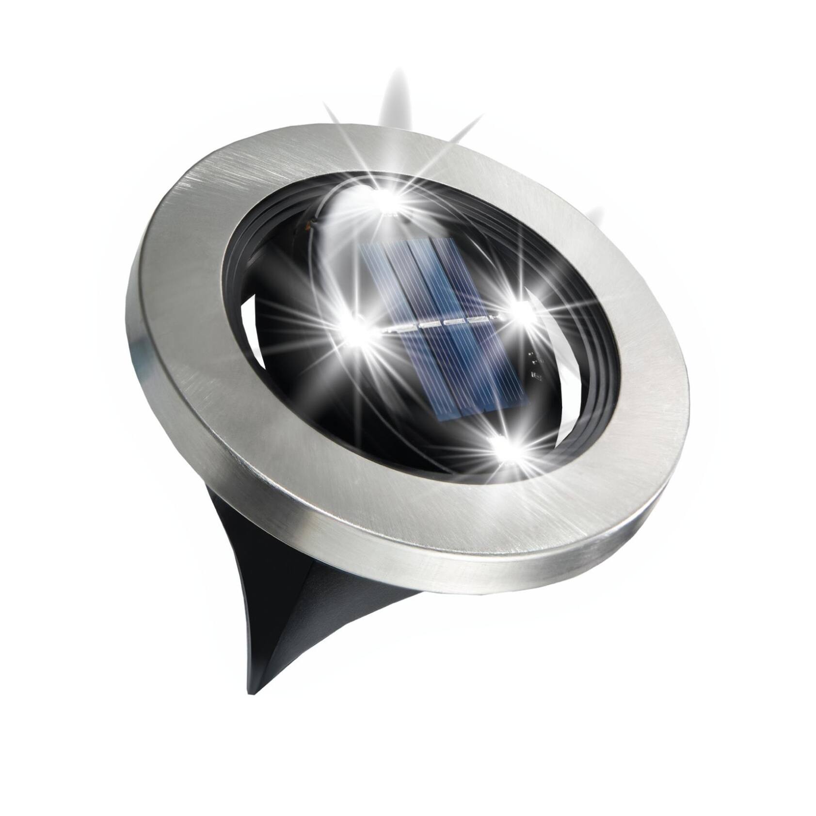 Bell + Howell 8 LED Swivel Solar Powered Disk Lights with Auto On/Off