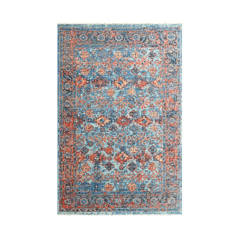 Hand Knotted Turkish Oushak Blue Arts & Crafts Wool Oriental Area Rug