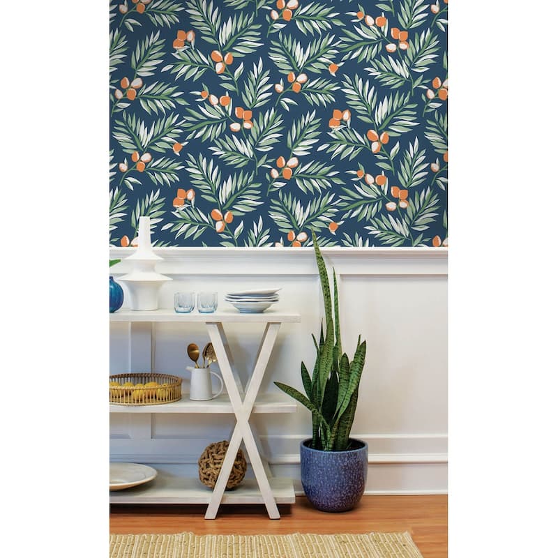 NextWall Citrus Branch Peel and Stick Removable Wallpaper - 20.5 in. W x 18 ft. L