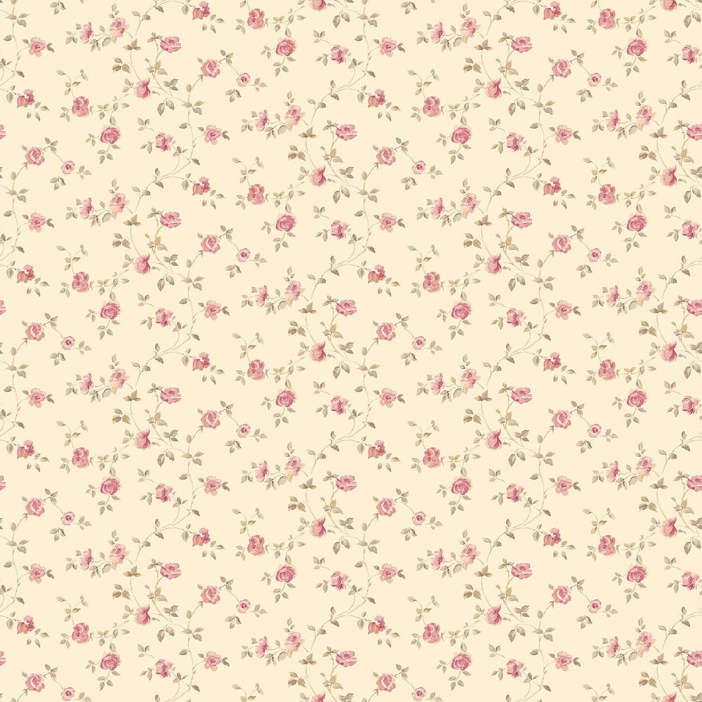 Galerie Wallcoverings Miniatures 3 Miniature Rose Trellis Design Vinyl on Non-woven Matte Wallpaper Roll