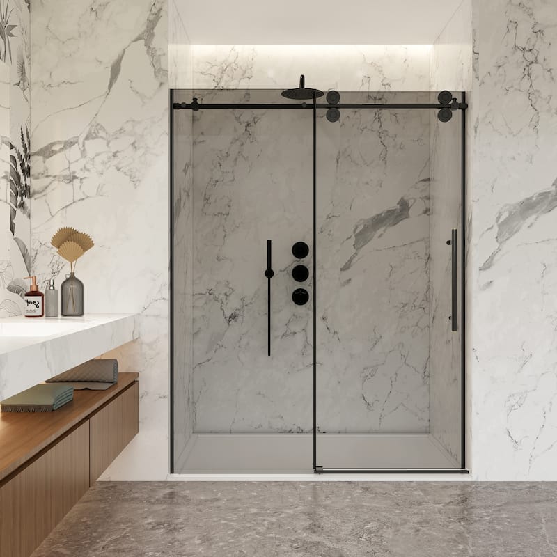 Echarri Single Sliding Frameless Shower Door with Tinted Glass