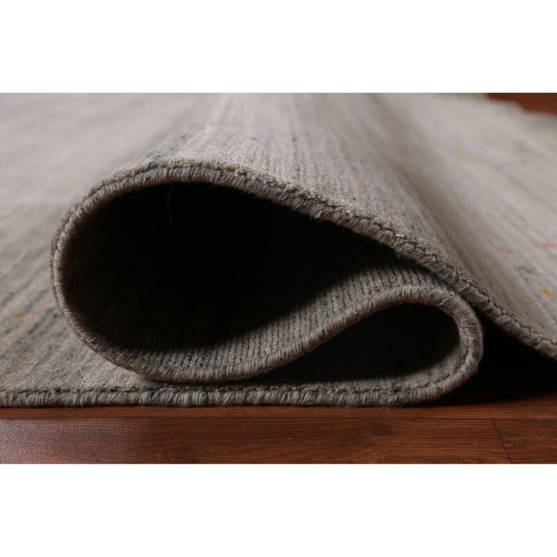 Striped Gabbeh Indian Area Rug Tribal Handmade Wool Carpet - 9'1" x 11'9"