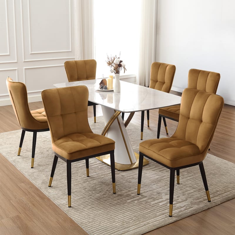 Modern Velvet Upholstered Dining Chairs, Set of 2/4 - 35.8"H x 18.9"W x 23.2"D