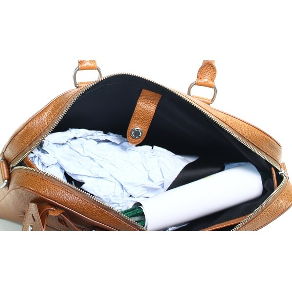 ralph lauren pebbled leather briefcase