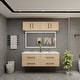 preview thumbnail 4 of 26, Victoria 48'' Floating Double Sink Vanity with LED light Top Cabinet 47.20 - Oak Finish - Yellow Oak