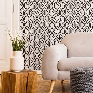 Black and White honeycomb Peel and Stick Removable Wallpaper 7778 - Bed ...