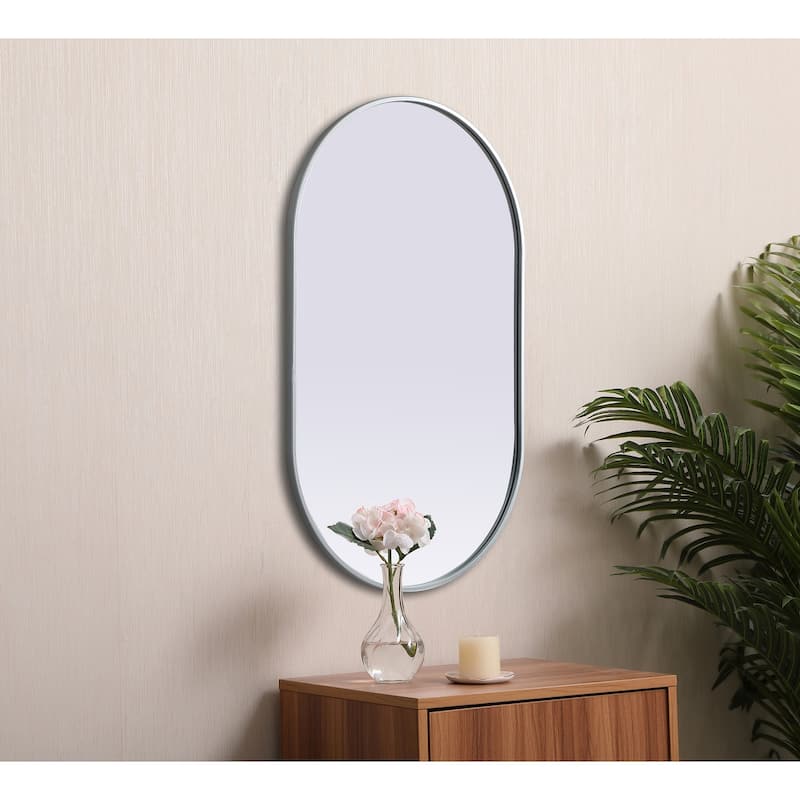 Indigo Home Metal Frame Oval Mirror 24x40 Inch