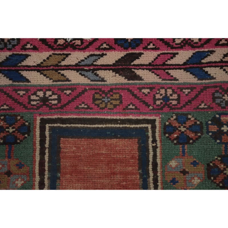 Hand Knotted Oriental 100% Wool Carpet Traditional Medallion Oranges & Rust Hamedan Area Rug - 6' 7'' X 3' 11''