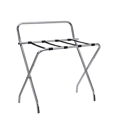 Foldable Luggage Rack Suitcase Stand With Back