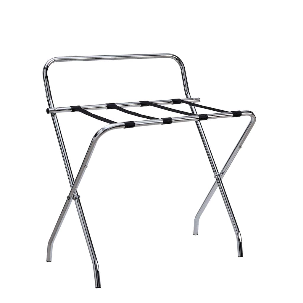 Foldable Luggage Rack Suitcase Stand With Back