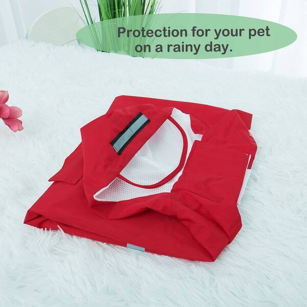 Shop Pet Dog Raincoat Dog Rain Jackets Poncho Clothes Polyester
