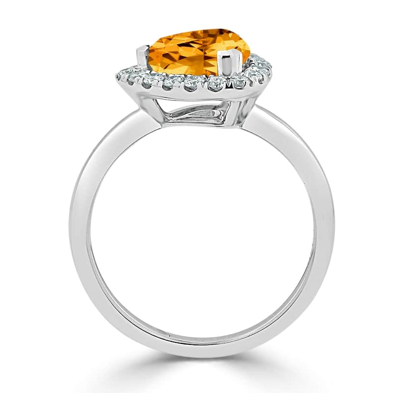 Auriya 2 1/8ct Trillion-cut Citrine and Halo Diamond Engagement Ring 1/4ctw 14k Gold