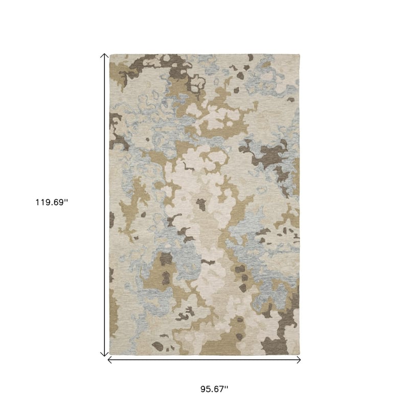 HomeRoots Abstract Modern Rectangle Area Rug - 119.69 in. x 95.67 in. x 0.39 in.