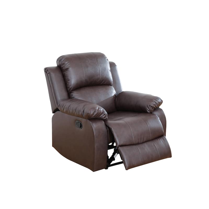Brown Semi PU Synthetic Leather 3-Piece Couch Living Room Sofa Set