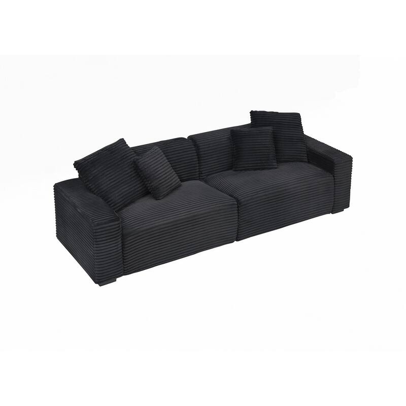 104.72-inch 4-seat large sofa with 4 throw pillows