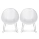preview thumbnail 13 of 45, Set of 2 Mid-Century Modern Rocking Lounge Chairs - Egg-Shaped Breathable Plastic Seat with Durable Plastic Base, Accent Seating White