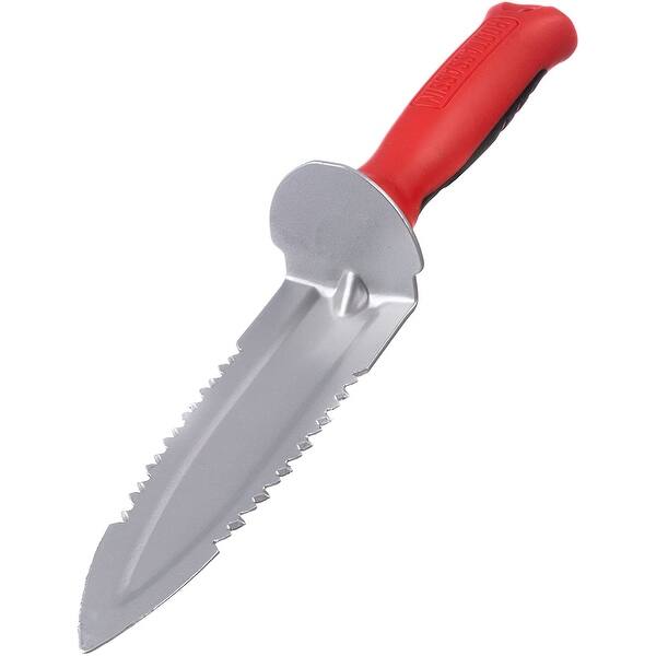 slide 2 of 3, Root Assassin Carbon Steel Garden Hand Soil Knife
