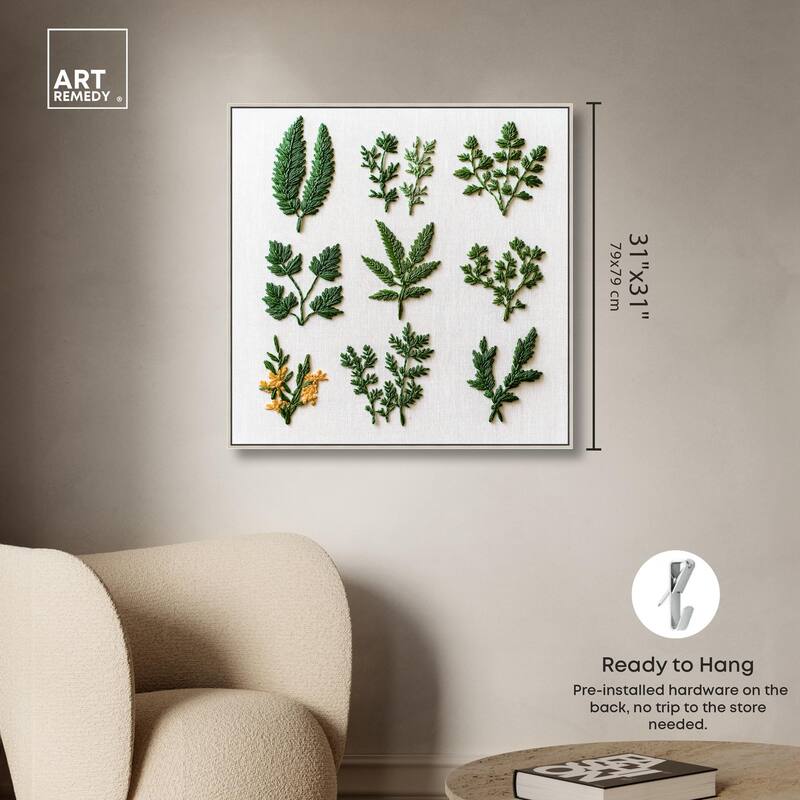Stitched Sprout I Canvas by Art Remedy
