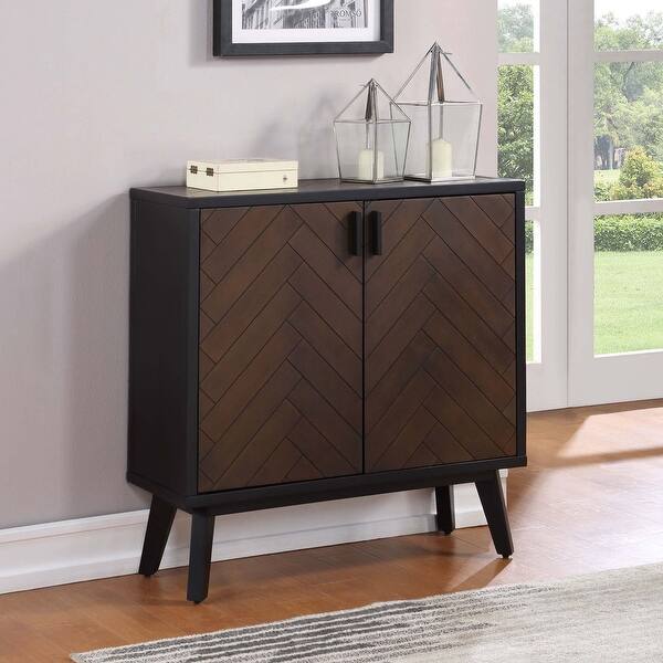 Shop Modern Black Accent Chest 2 Door Accent Cabinet On Sale Overstock 32091861