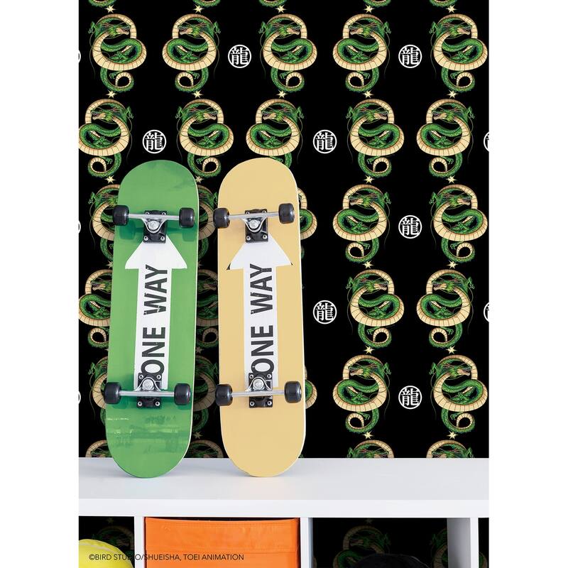 RoomMates Dragon Ball Z Shenron Dragon Black Peel and Stick Wallpaper - N/A