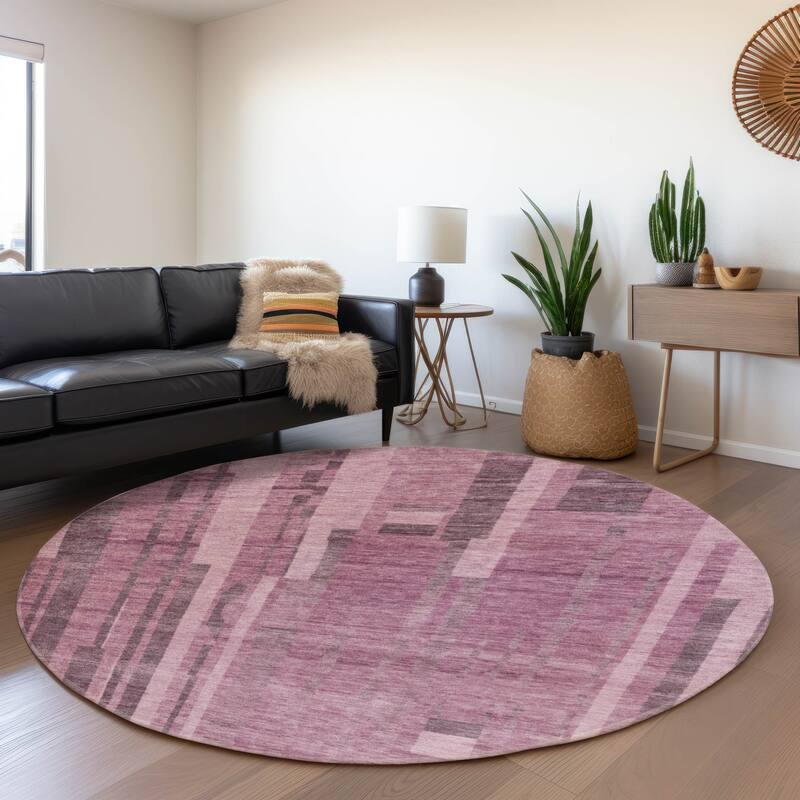 Premium Washable Super Soft Casual Contemporary Mayfield Rug - Blush - 8' x 8'