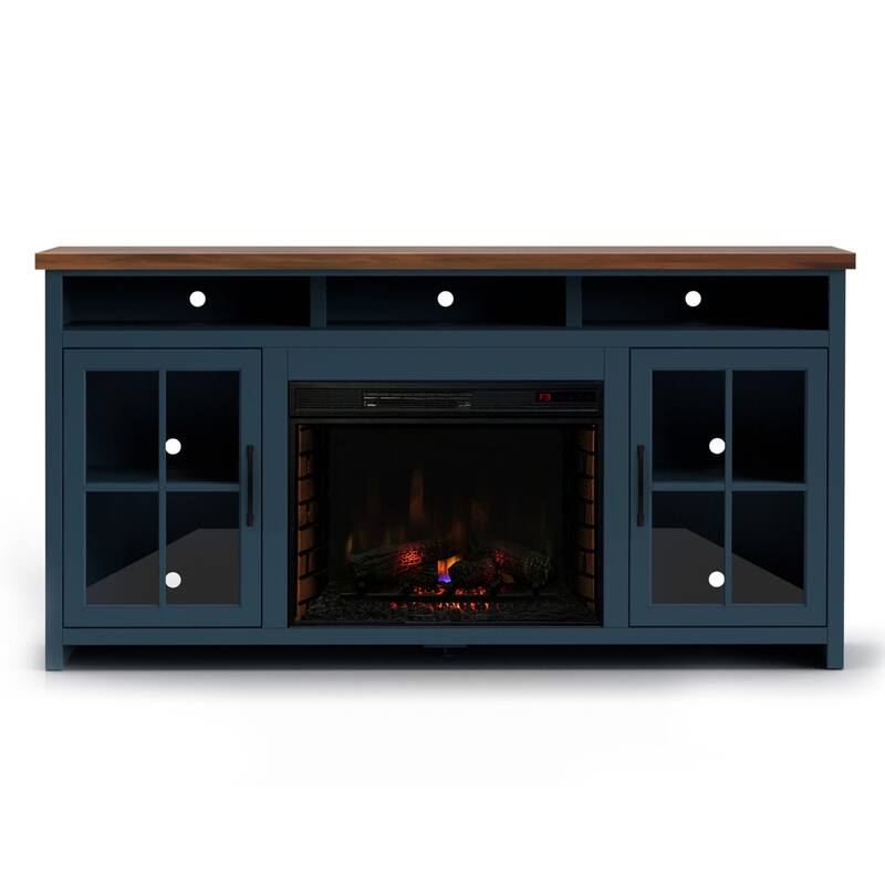 Bridgevine Home 74 inch Fireplace TV Stand Console for TVs up to 85 inches