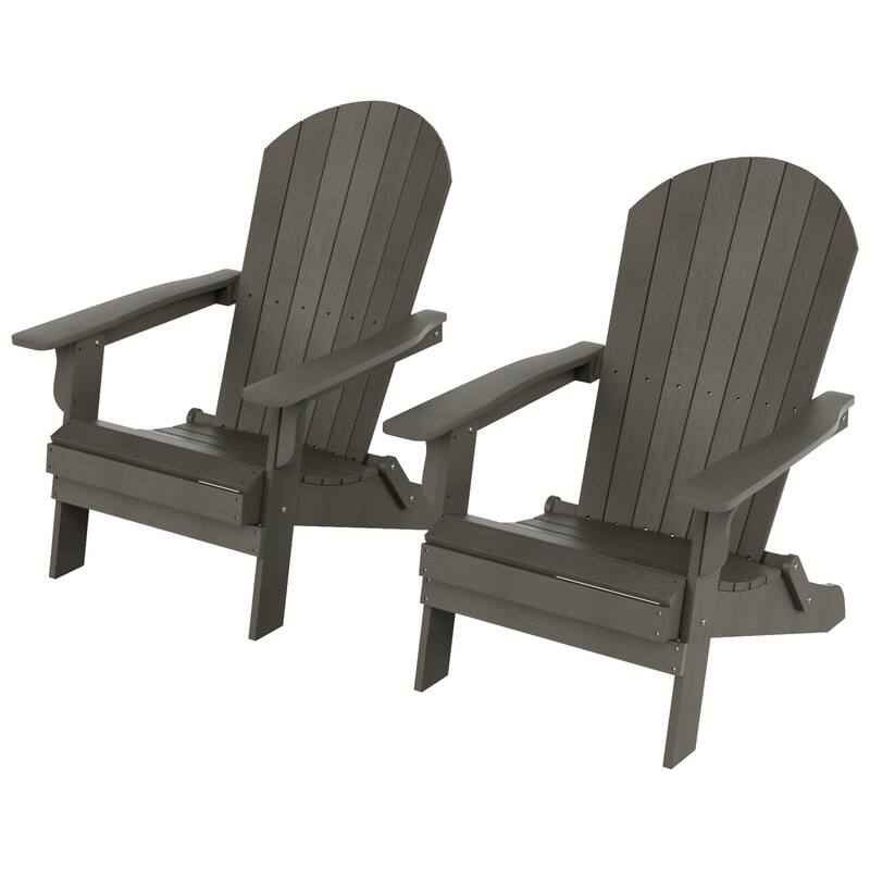 Vineyard HIPS Outdoor Folding Eco-Friendly All Weather Seashell Adirondack Chair (Set of 2)