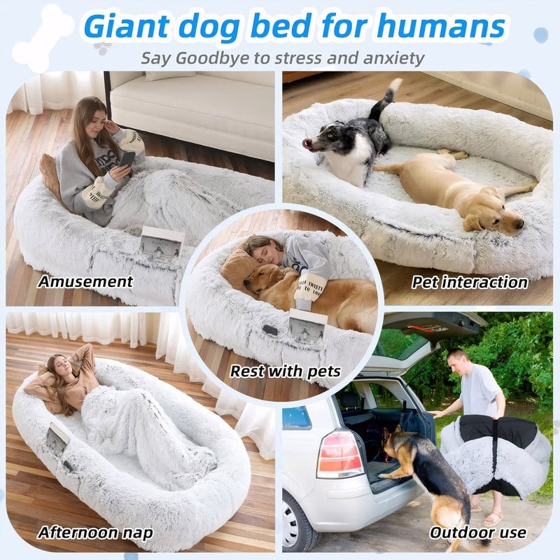 Human Dog Bed, Washable Dog Bed for People Doze Off, Napping Orthopedic Dog Bed,71''x45''x14'' Size Fits You and Pets