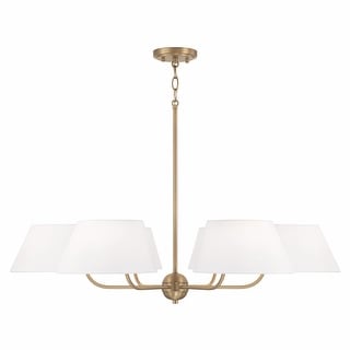 Welsley 6-light Aged Brass Chandelier w/ White Fabric Shade