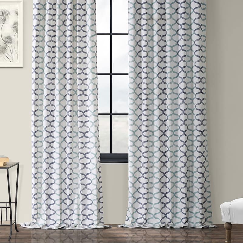 Exclusive Fabrics Illusions Geometric Grace Cotton Room Darkening Curtain (1 Panel)