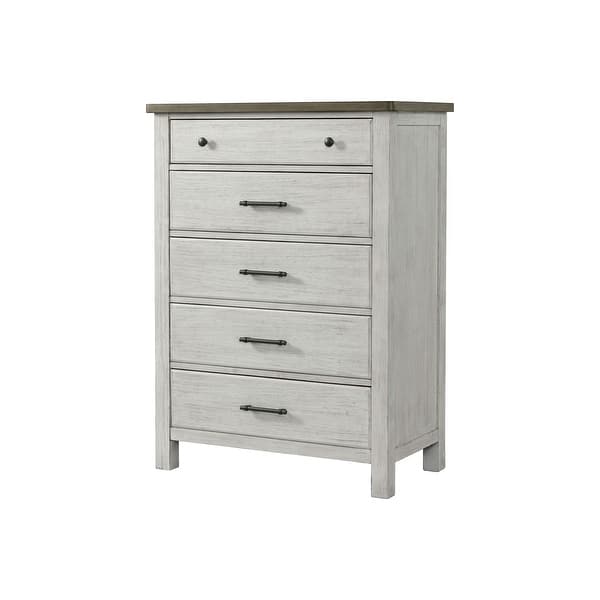 slide 2 of 3, Timber Ridge 5-Drawer Wood Chest, Weathered Washed Sierra