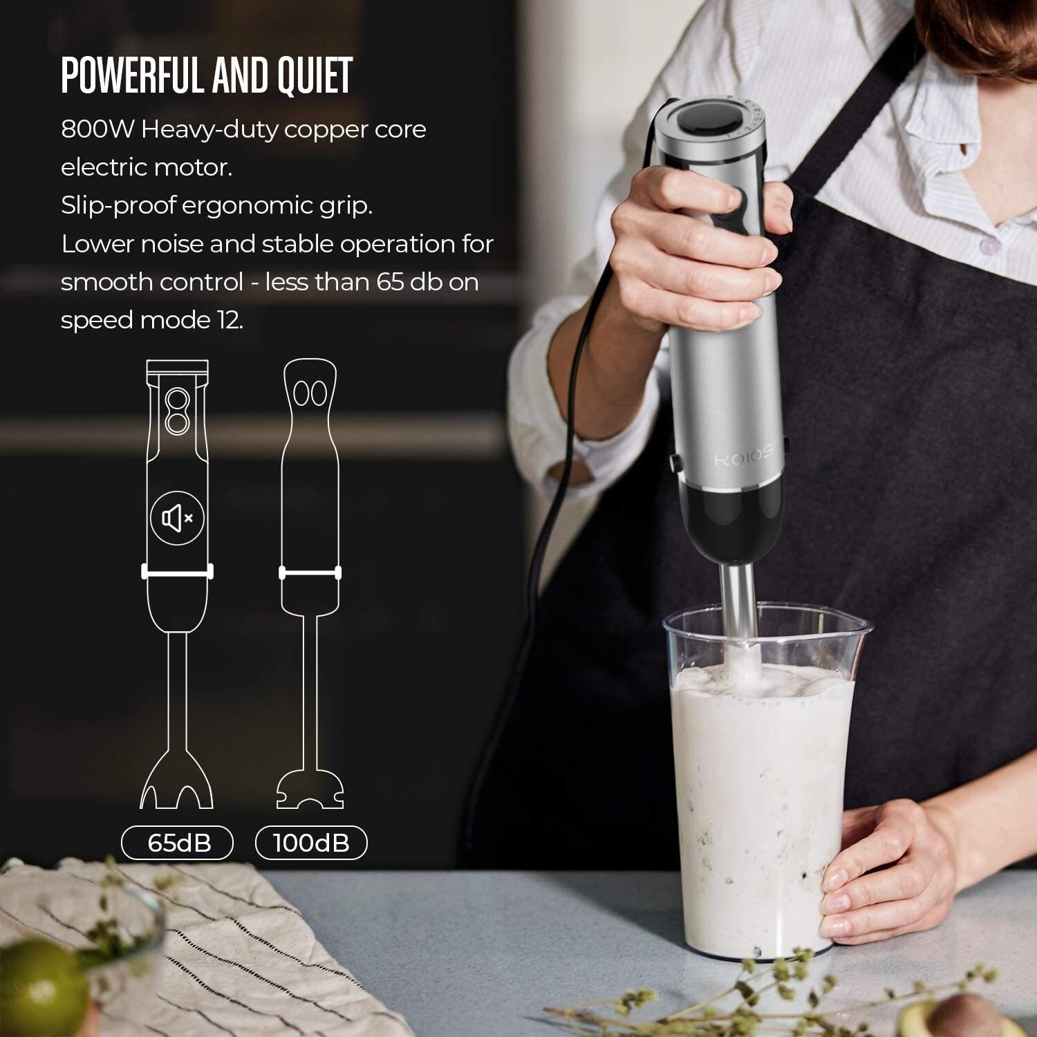 Daily Boutik 800W 4 in 1 Immersion Hand Stick Electric Blender Mixer - 9.9  x 5.5 x 9.9 - Bed Bath & Beyond - 35225373