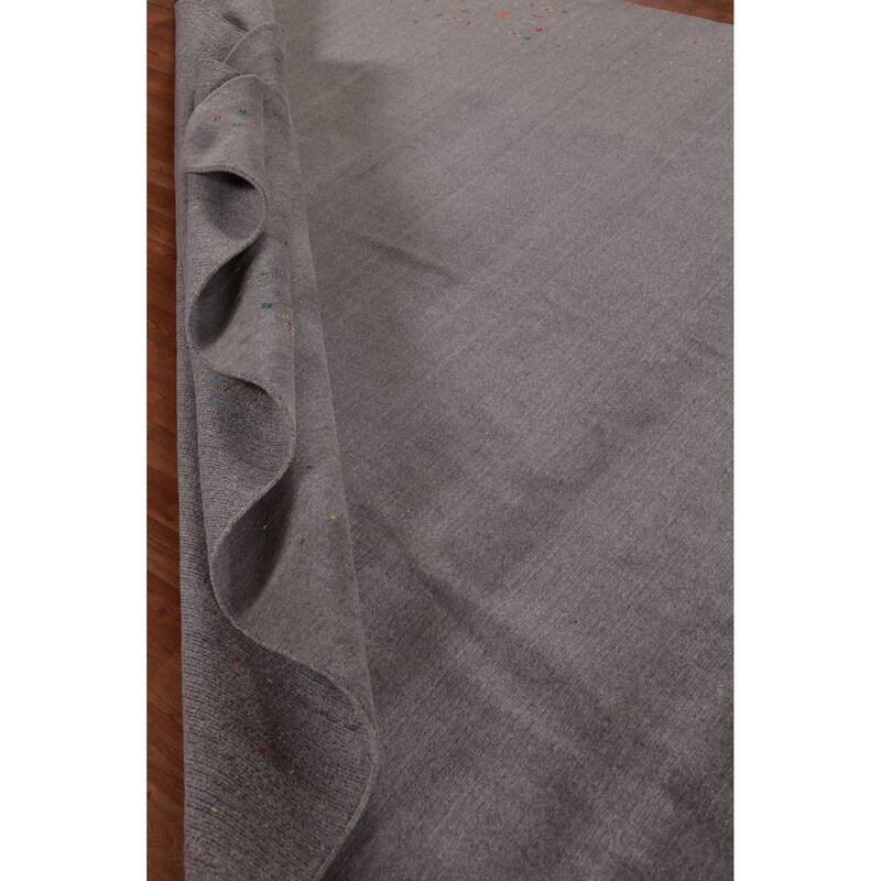 Hand Knotted Oriental 100% Wool Carpet Tribal Tribal Greys & Charcoal Gabbeh Area Rug - 12' 3'' X 8' 10''