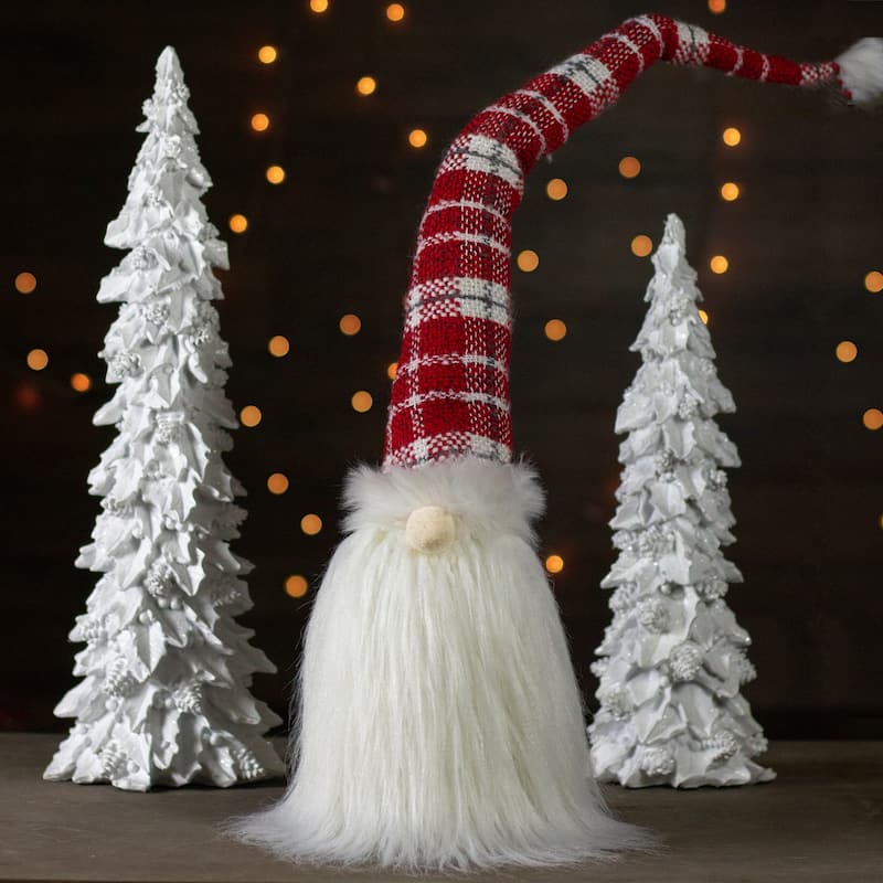 29.5-Inch Red and White Tabletop Santa Claus Sitting Christmas Gnome Decoration - 29.5"