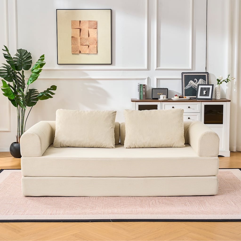 Folding Sofa Sleeper with Armrests, Sofa Bed Convertible Sofa Bed Floor Sofa Bed with Foldable Armrests