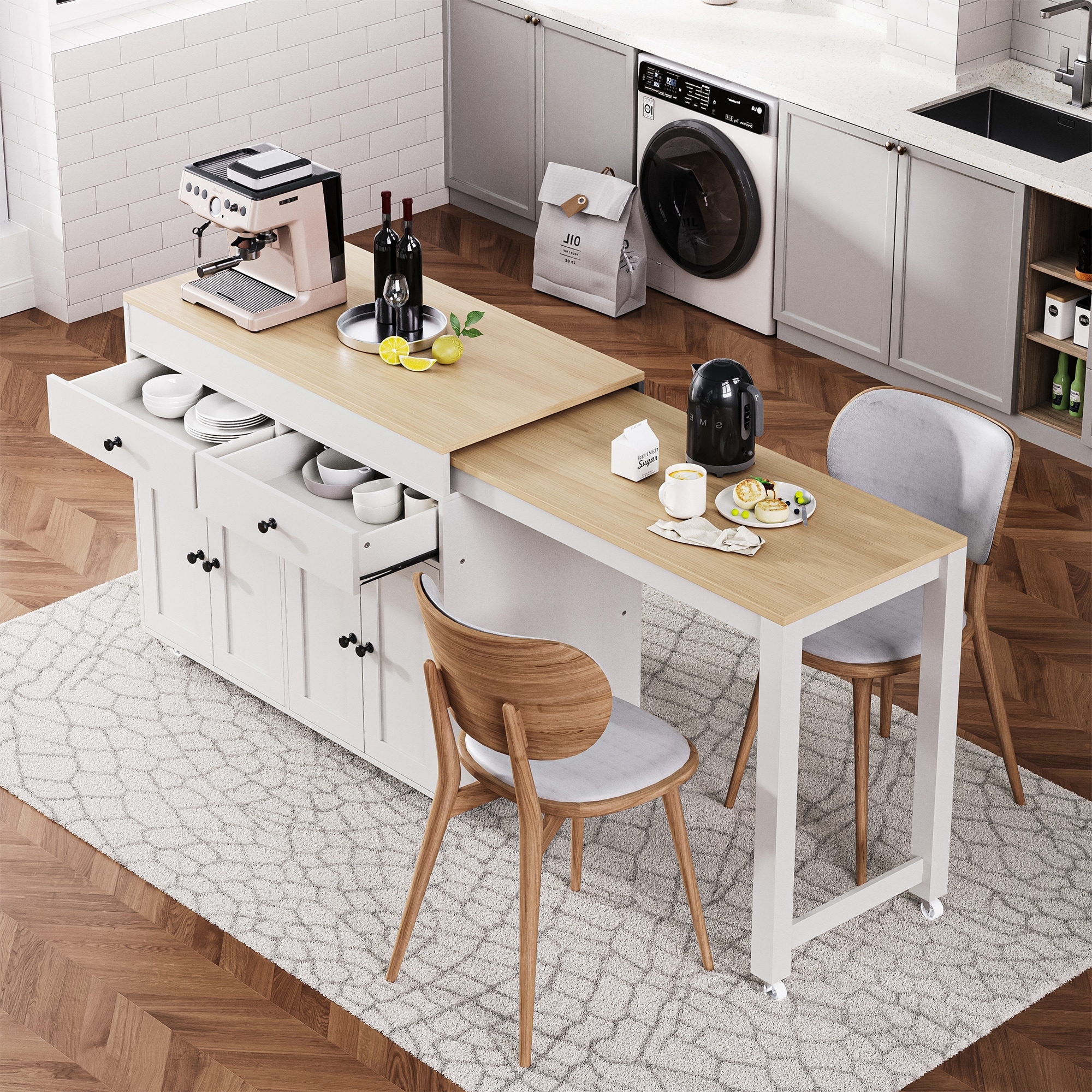 Island table with storage top